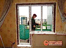Остекление оконного блока