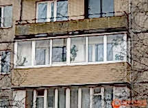 Балкон проведал. Сайдинг коричневый